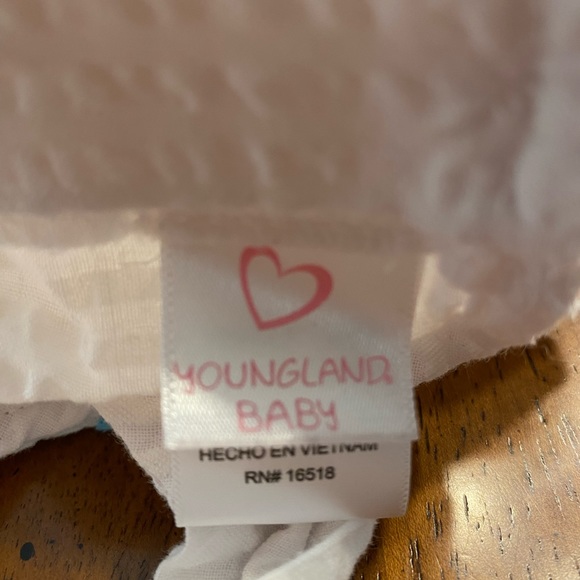 Youngland Baby girls white cotton sundress.  Size 24 months. With butterflies - Picture 8 of 11